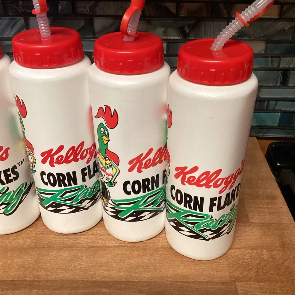 Lote de 6 — Botella de agua vintage 1994 Kelloggs Corn Flakes Racing Nascar EE. UU. Foto 3 de 4