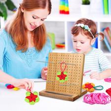 Crochet Blocking Board with 15 Stainless Steel Pegs 7.87 Inch Wooden Knitting...