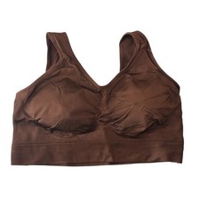 Truekind Everyday Throw-On Wireless Bralette Chocolate Brown XL