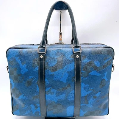 Sac à main LOUIS VUITTON Port Document Voyage PM Damier bleu cobalt graphite ... - Photo 1/4