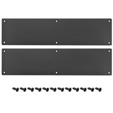 2pcs 4 x16 Inches Aluminum Door Kick Plate for Exterior Door, Black