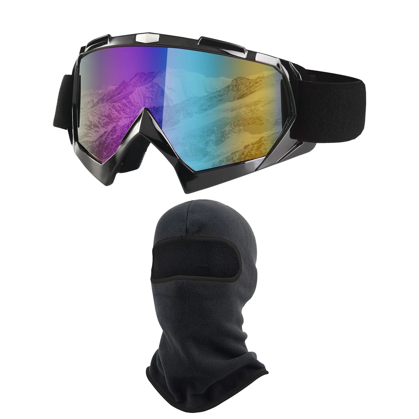 Ski Goggles, Snowboard Motorcycle Goggles with Ski Mask Balaclava Face Mask f...