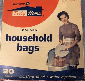 Vintage Household Bags Tidy Home Qty 16 Folded Brown Paper Waxed Water Repellent