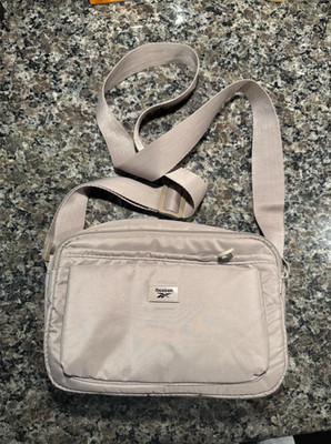 Reebok Beige Messenger Bag Adjustable Strap Outer Pockets Medium