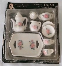 Miniature Vtg Tea Set Geppeddo 10 Pc. Fine Porcelain In Pkg. Read Decription