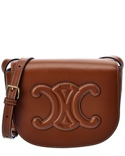 Celine Folco Cuir Triomphe Leather Shoulder B...