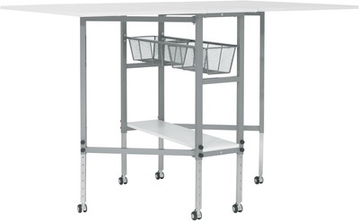 Sew Ready Hobby and Cutting Table - 58.75'' W x 36.5'' D White Silver/White 