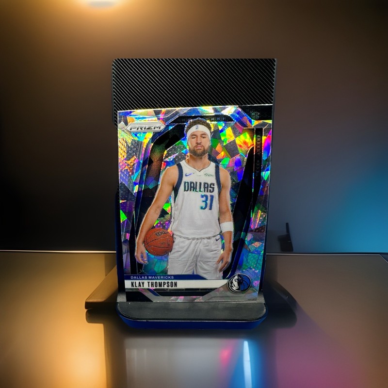 2024-25 Panini Prizm Klay Thompson Silver Cracked Ice #107 Dallas Mavericks