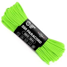Neon Green Paracord 550 100Ft 8Oz Uv Resistant 5 32 Inch Diameter Multiuse