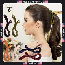 Banana Hair Clips 6 Pack for Women, Medium Classic, Multicolor, Claw Style