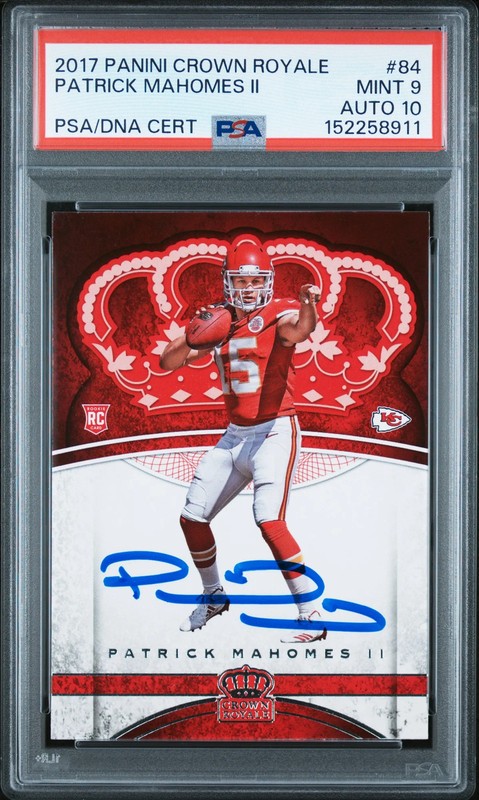 2017 Panini Crown Royale Patrick Mahomes II #84 PSA 9 Auto 10