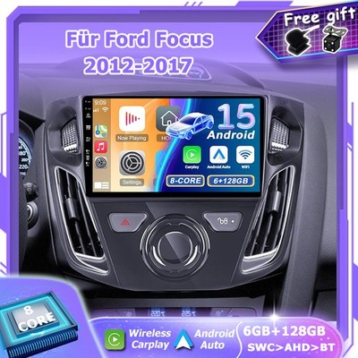 9'' Android 15 Autoradio Für Ford Focus 2012-2017 CarPlay Navi GPS Rückfahrkamera