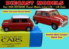 RED/WHITE AUSTIN MINI COOPER MK.1 CORGI 1:43 SCALE DIECAST MODEL CAR NEW IN BOX