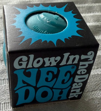 BLUE - Authentic RARE NEEDOH Glow In The Dark Squishy Fidget Sensory Toy 3 NWT