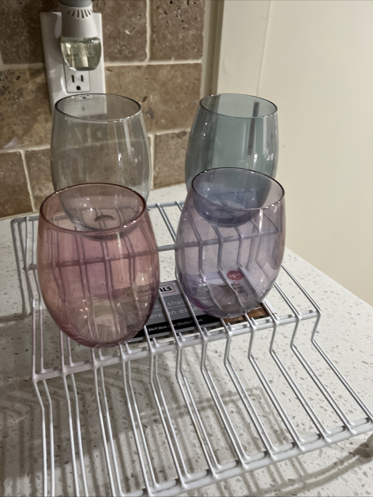 Set of 4 colorful drinking glasses, drinking glasses,