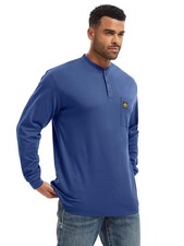 Men FR Shirts 5.5oz Lightweight Flame Resistant CAT2 Henley Work Clothing Safety