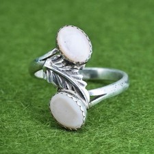 Size 7, Native American sterling silver 925 handmade ring with mother of pearl