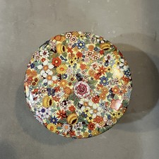 Vintage 4.5” Daher Round Floral Tin England