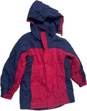 LL Bean Girls Red Boys Winter Jacket Coat Thinsulate Blue Zip Pockets Medium 5/6