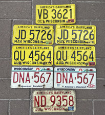 Wisconsin Licene Plate Lot Of 8 (3 Pairs) Expired/art/craft/decor