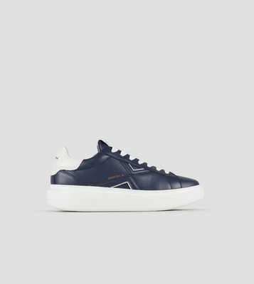 Alexander Smith College Herren Sneaker Leder blau und weißer Absatz