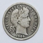 1906 10c Barber Silver Dime - RAW - Great Original Coin