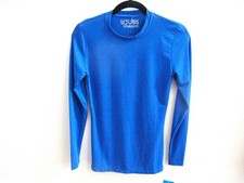 Scrubs  Beyond Women Rib Crewneck Solid Blue Long Sleeve Tee NWT