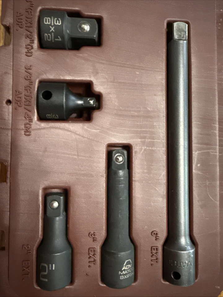 Matco tools- 3/8 drive 6 PC ADV impact adapter & extension Read Description - Image 3 of 4