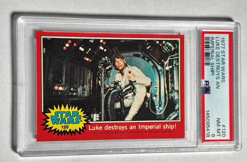 1977 Topps Star Wars #120 Luke destroys an Imperial ship!