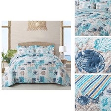 NEWLAKE Quilt Set West Coastal Pattern Queen Size