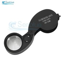 40X Magnifying Loupe Jewelry Eye Glass Magnifier LED Light Jewelers Loop Pocket