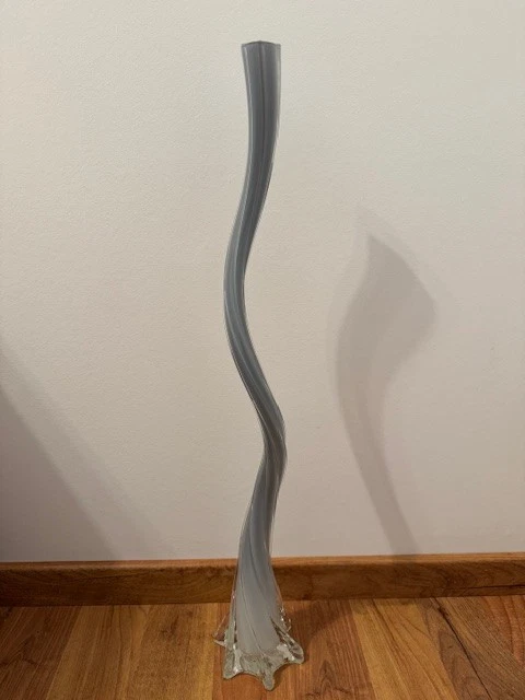 Vase Blumenvase weiß grau Glas Leonardo?