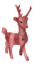 Vintage Christmas Pink & Red Reindeer Swivel Head