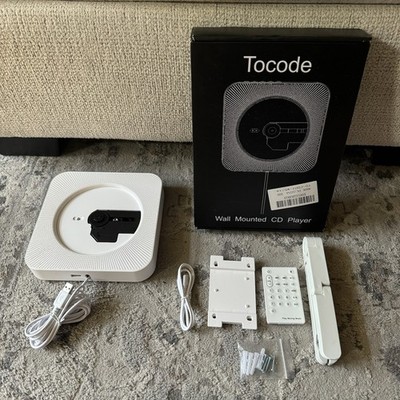 Tocode Wall Mount CD Player Bluetooth Speaker Pull Switch Remote HIFI USB