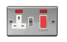 Arlec Cooker Switch Cooker Control Unit 45A DP Neon Polished Chrome 8174GBCH