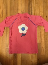 Mini Boden Pink Flower Rash Guard, Size 3-4