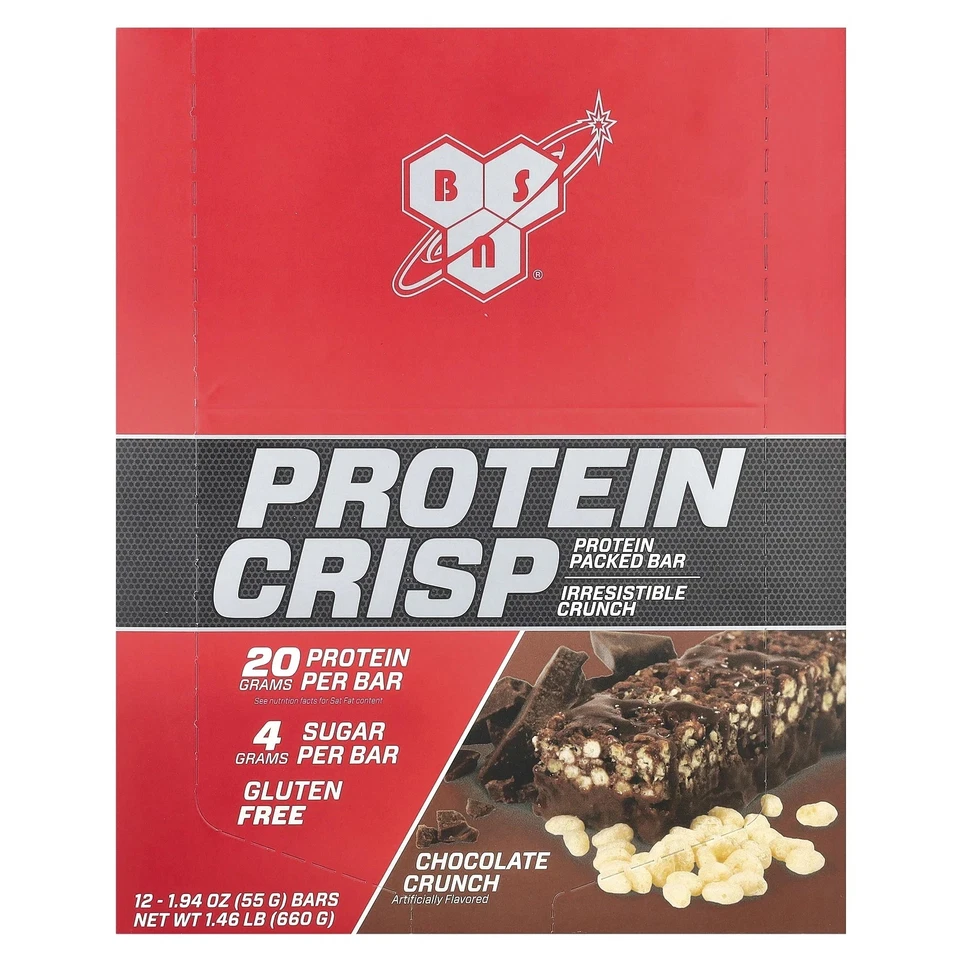 BSN Protein Crisp Bar Chocolate Crunch 12 Barras (Pack de 3) Foto 2 de 4