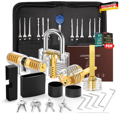 IPSXP Lockpicking Set, 32 Stück Dietrich Set mit 4 Transparentem