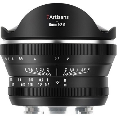 7Artisans 6mm F2.8 Diagonal Fisheye Lens (APS-C) for Sony E, 220° Angle of View