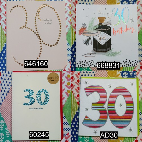 30th Birthday Greetings Card Choice of 16 designs Friends Family Men Women Adult - Picture 2 of 40