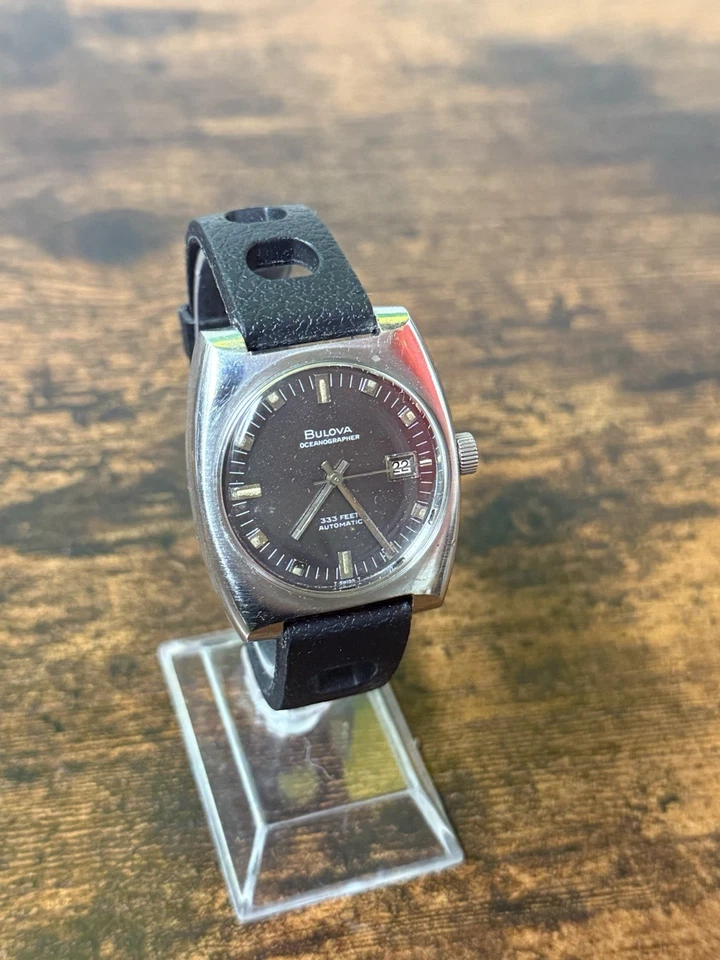 Vintage Bulova Oceanographer Automatic 333 FT 1969 Men's Watch Serviced Running  - Image 2 of 4