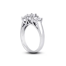 1.77ct tw E SI1 Round Natural Certified Diamonds PT 950 Classic Three-Stone Ring