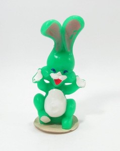 Vintage Neon Green Gurley Candle 6 1/2" Rabbit Bunny Easter Large Bright USA