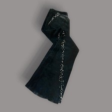 Wilson  s Leather Maxima  Suede Black Rhinestone Swirl Flared Pants - 10