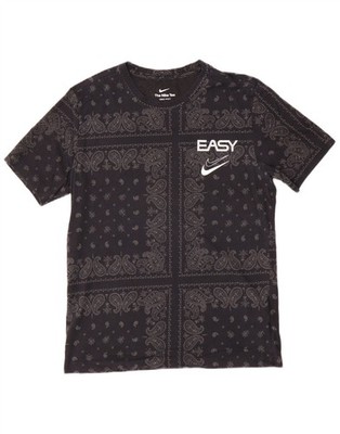 Nike Herren Dri Fit Grafik T-Shirt Oberteil Small schwarz Paisley Baumwolle IC10