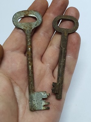 Antique, Interesting, Rare Lock Keys. Original Shape. Good Condition, 2 Pieces
