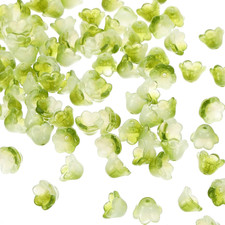 Glass Trumpet Flower Beads, 200 Pcs Gradient Flower Bead Charm for Jewelry Makin