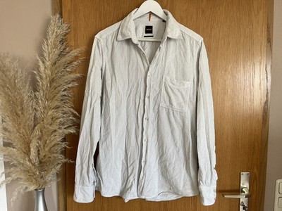 Boss Orange Herren Cord Langarm Hemd Gr. M ~ off White ~ Regular Fit ~ Kord Top