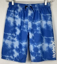 Hurley NWT Boys Lined Board Shorts XL Blue Polyester Swim Trunks Drawstring New