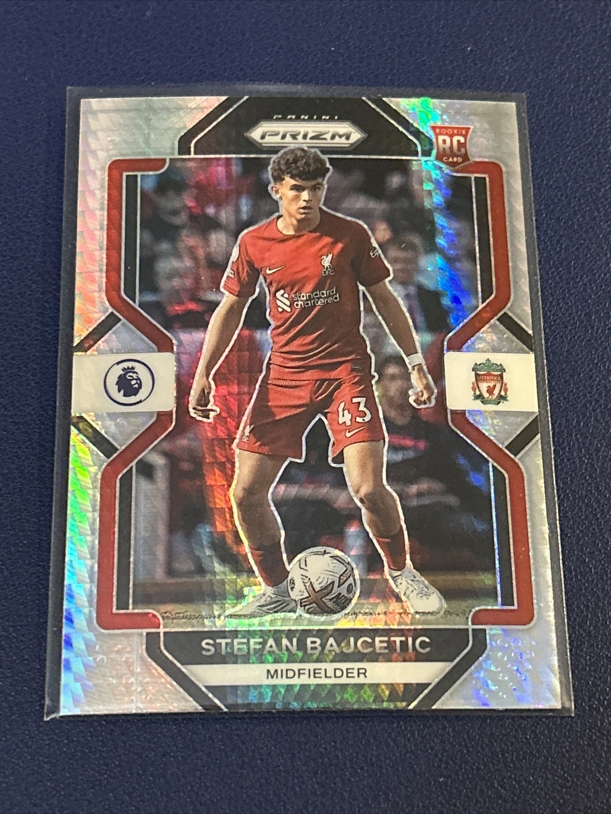 2022-23 Prizm Premier League Stefan Bajcetic Mojo Prizm Rookie RC #196